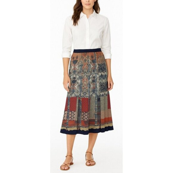 G. Label by GOOP Patchwork Cat Pleated Skirt - Picture 1 of 15